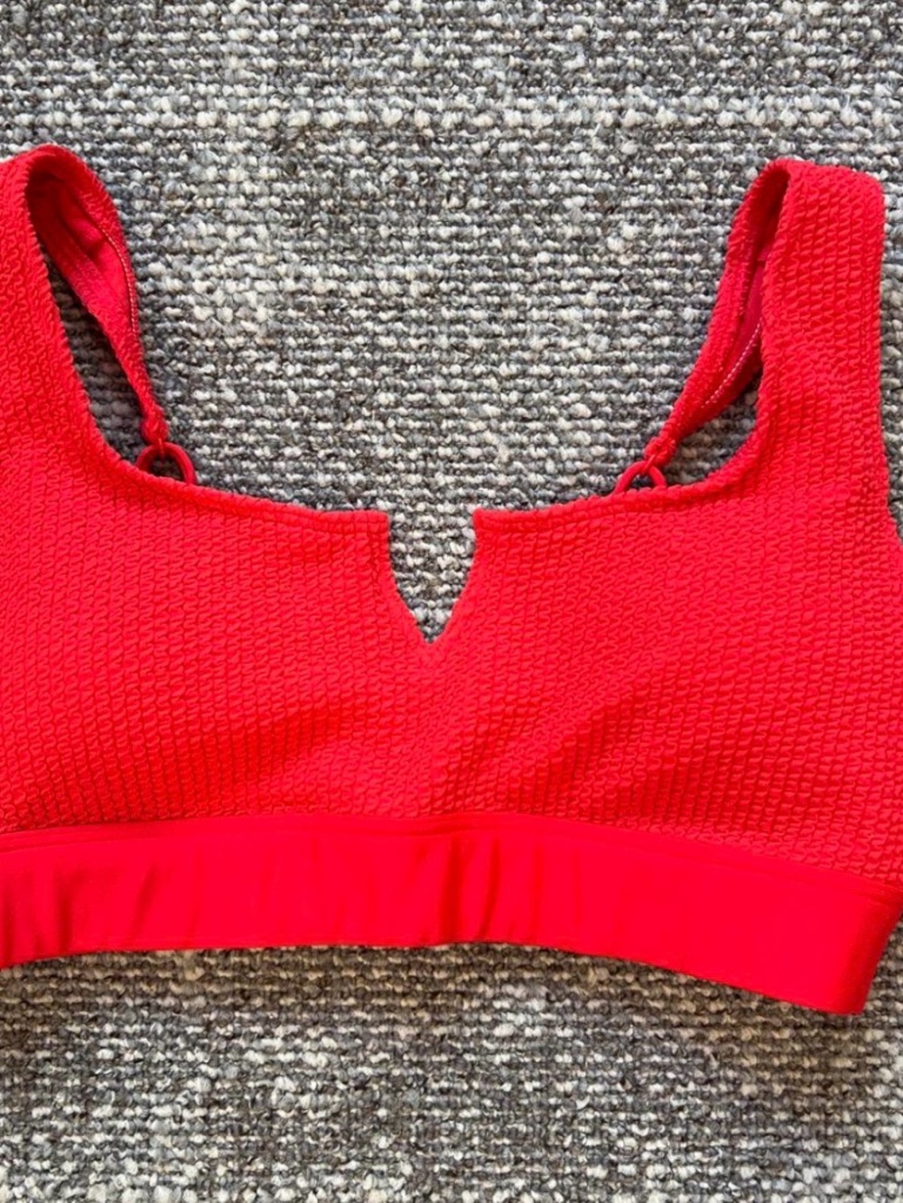 PINK Victoria's Secret Red Textured V-Notch Sports Bralette